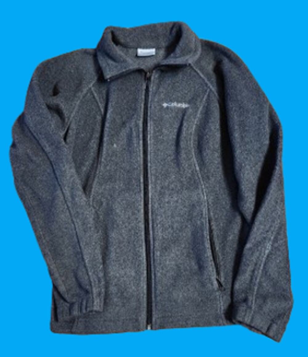 Columbia Womens Gray Full Zip Fleece Jacket Small Soft Lightweight Outdoor